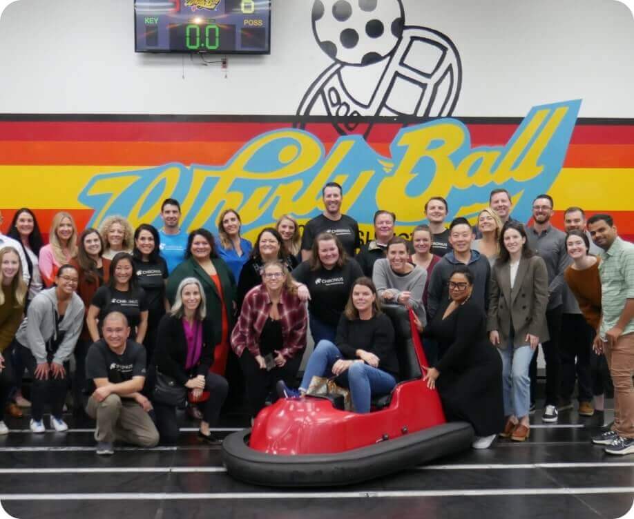 The Chronus team in a group photo at a team outing