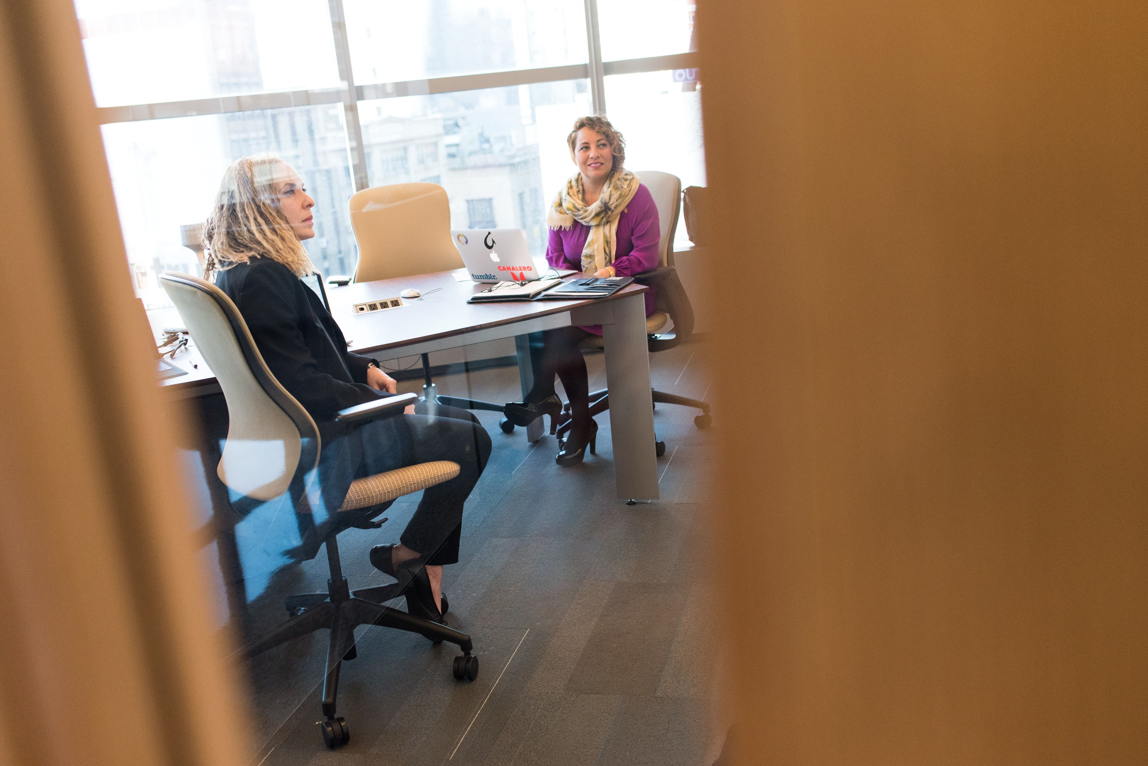 two women in a sponsorship program session