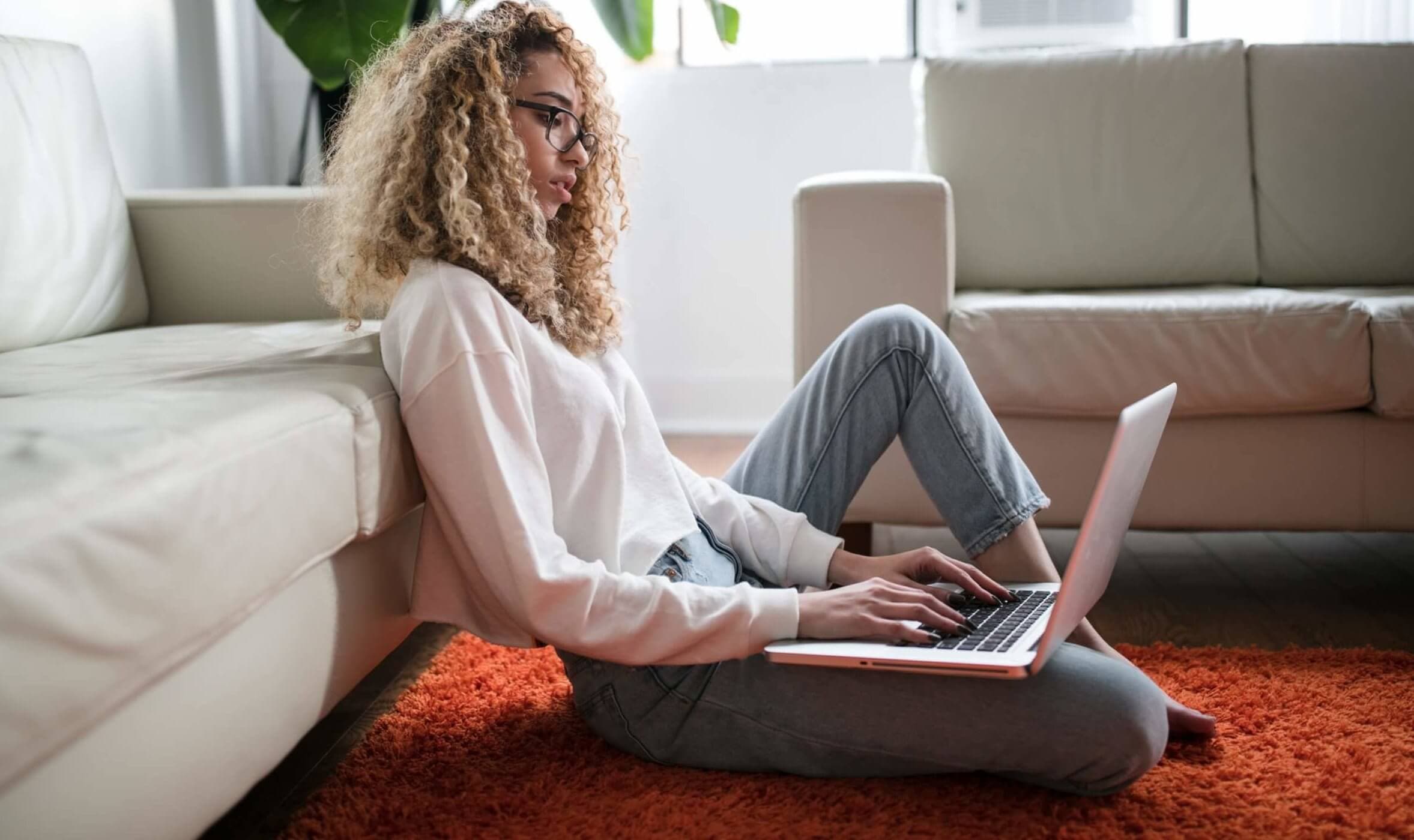 Woman using a laptop
